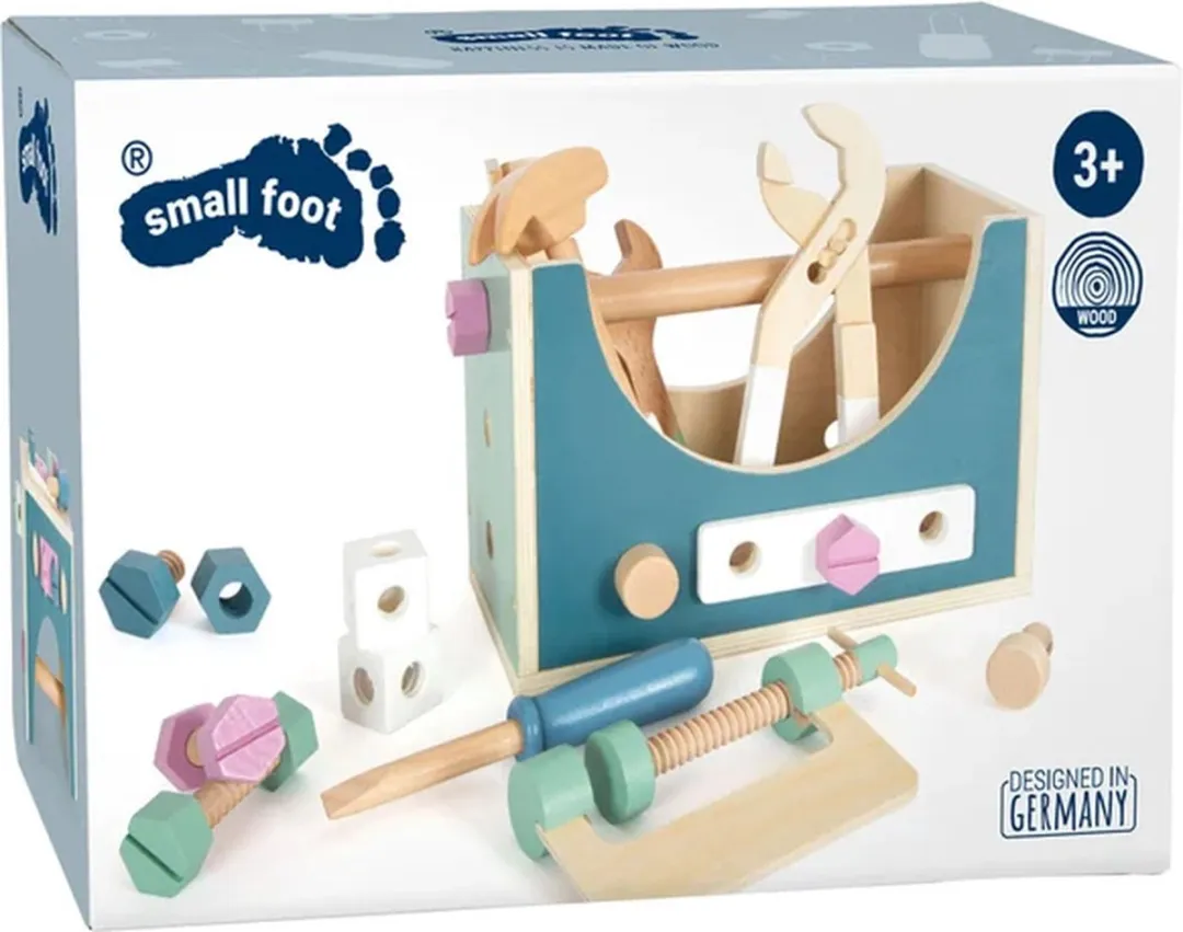 Small Foot Houten Gereedschapskist Nordic 2-in-1 - Blauw