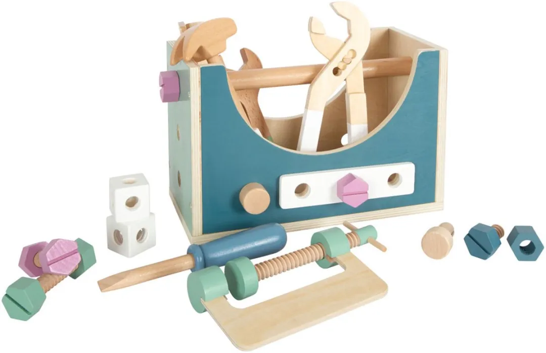 Small Foot Houten Gereedschapskist Nordic 2-in-1 - Blauw