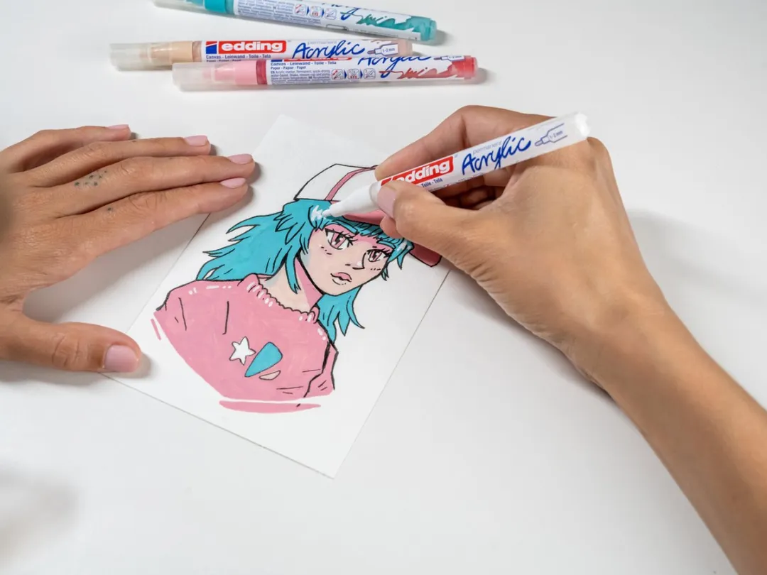 edding Manga Creative Set - 1800 Profipen & 5300 Acrylstiften - 5 Stuks - afbeelding 6 van 6
