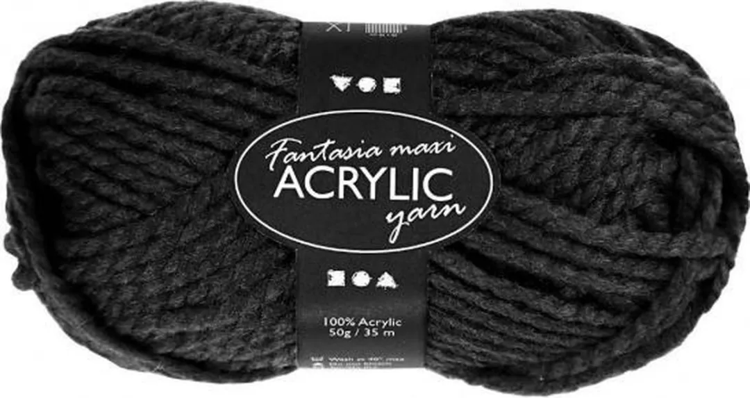Creativ Company Zwart Maxi Acryl Garen 35m