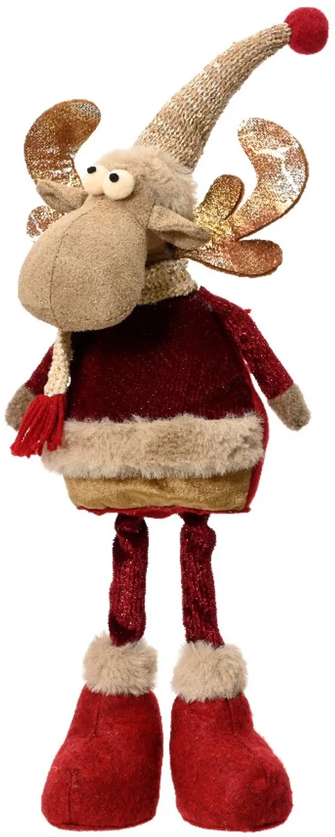 Kaemingk Polyester Rendier Bruin met Muts - Duo Pack 50cm