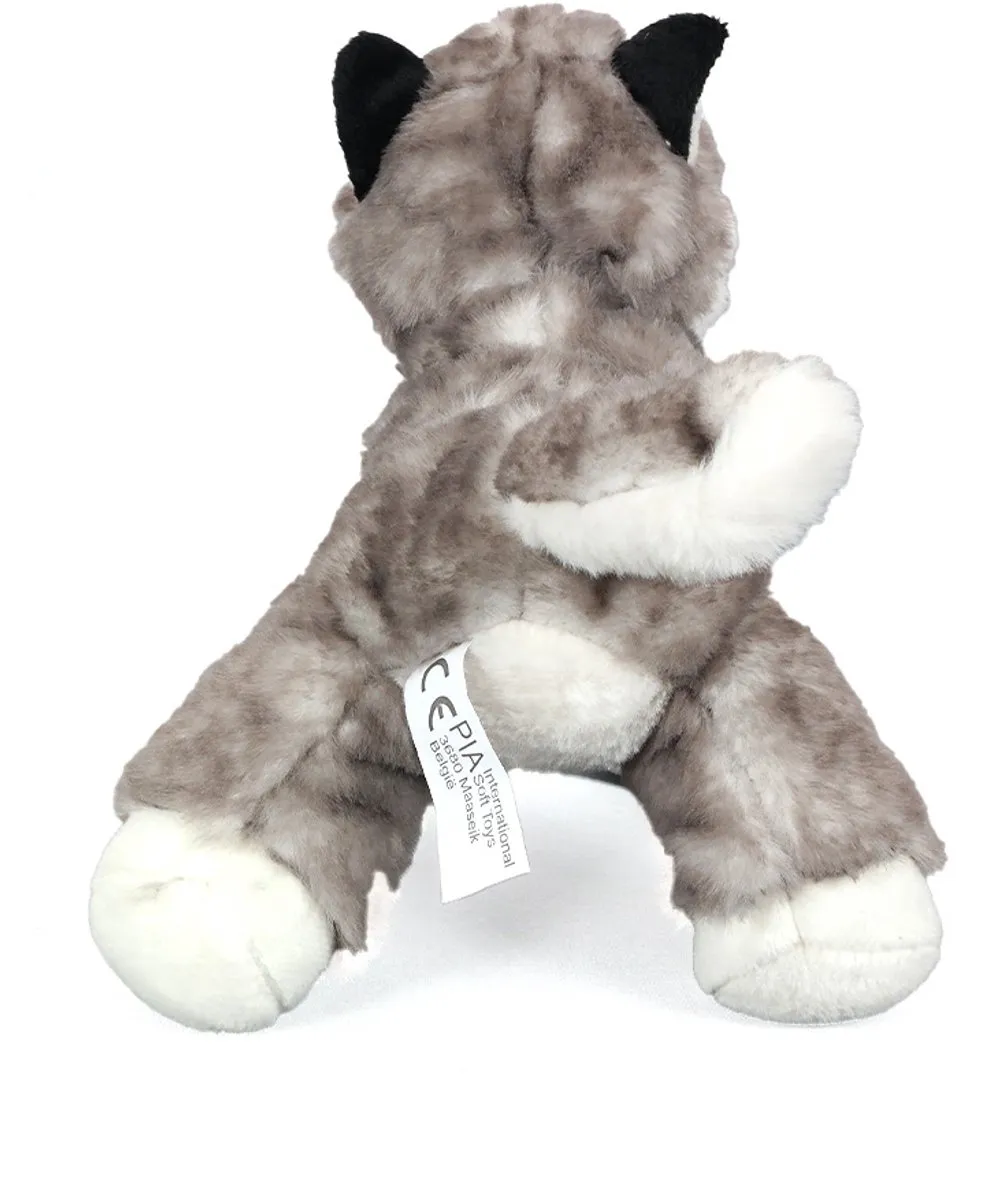 PIA Soft Toys Pluche Husky Knuffeldier 20cm - Wit/Grijs