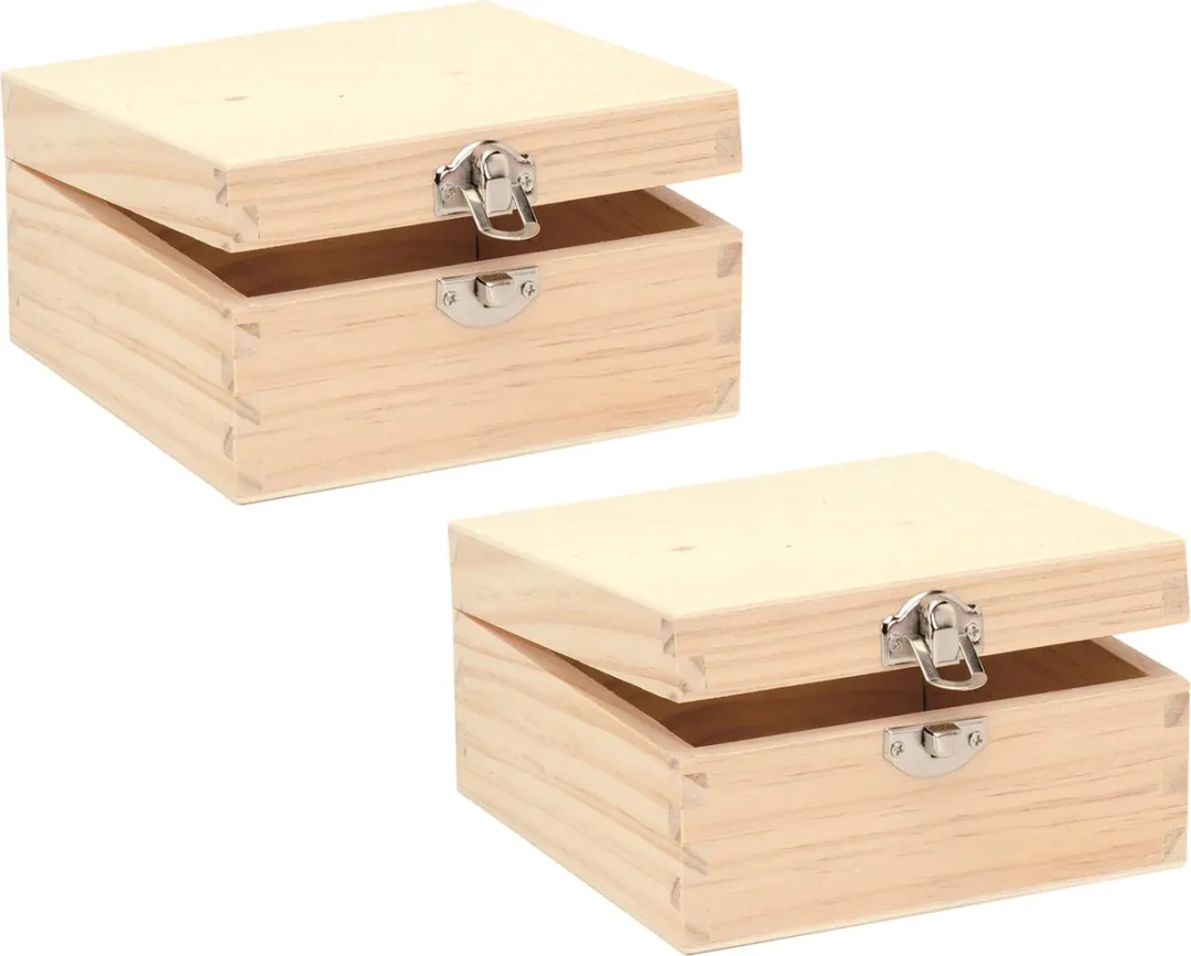 Glorex Hobby Houten Opbergkistje 13x13cm