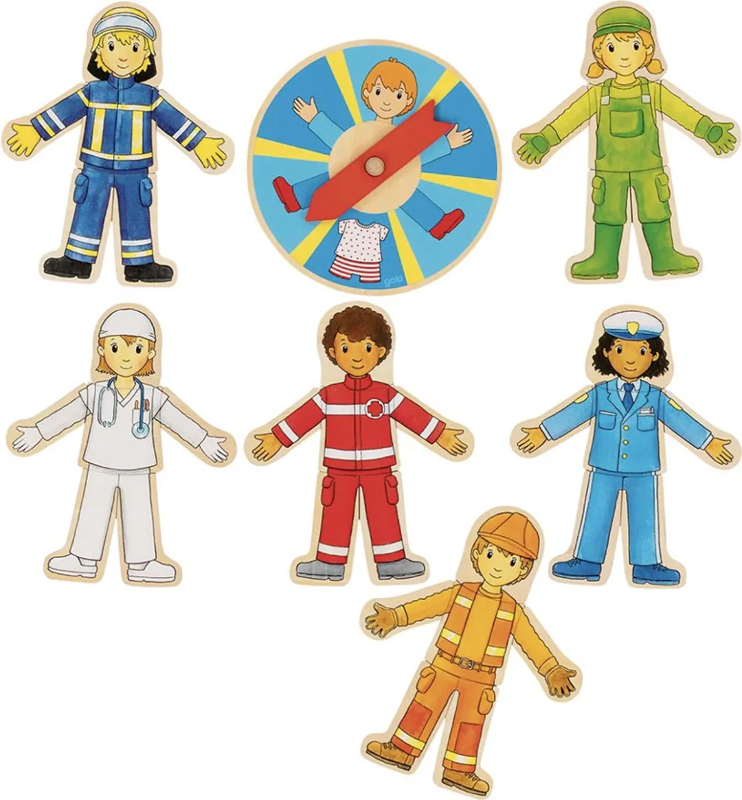 Goki Carriere-Zoeker Puzzel 38-delig - Hout - Ø14cm - Multicolor