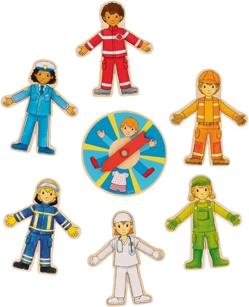 Goki Carriere-Zoeker Puzzel 38-delig - Hout - Ø14cm - Multicolor