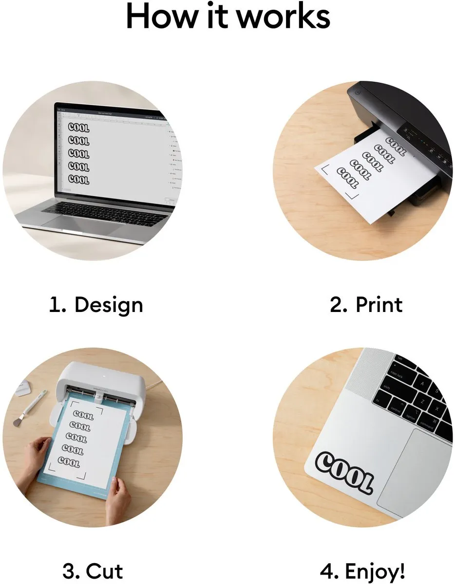 Cricut Printbaar Vinyl A4 Transparant - 12 Vellen