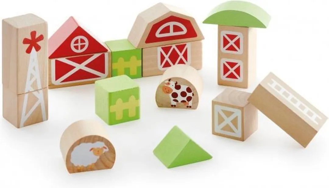 Apli Kids Boerderij Houten Blokken 16 Stuks - Multicolor - afbeelding 2 van 2