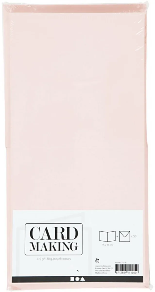 Creativ Company Pastelkaarten & Enveloppen 15x15cm - 50 Sets