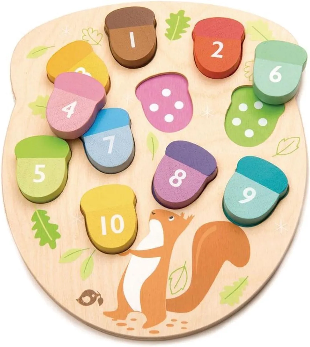 Tender Toys Vormenpuzzel Eikels Junior Hout 11 Stuks