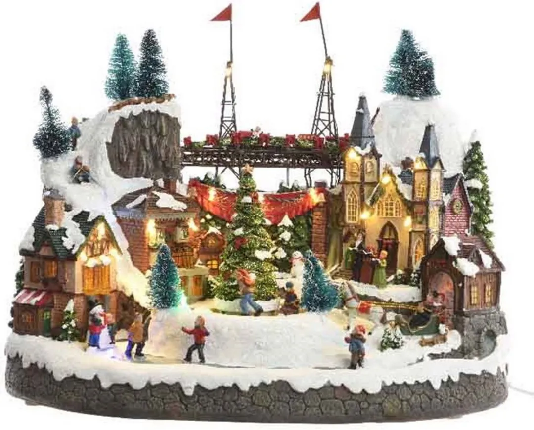 Lumineo Kersttafereel IJspiste met microLED