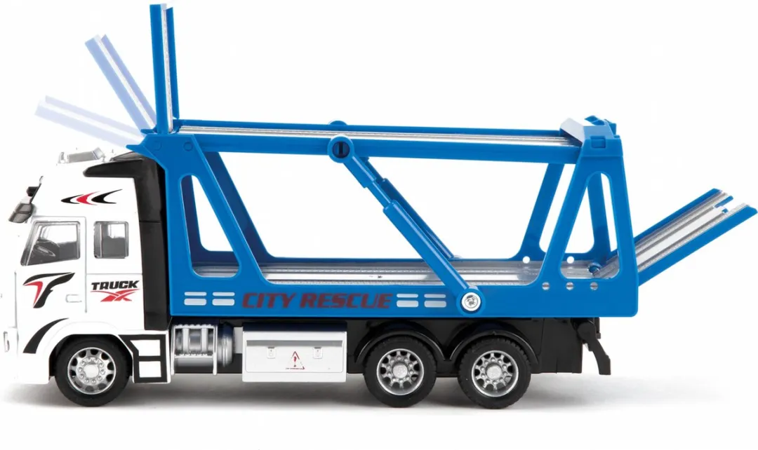 Toi-Toys Metal Pull Back Auto Transporter 1:38 - Blauw