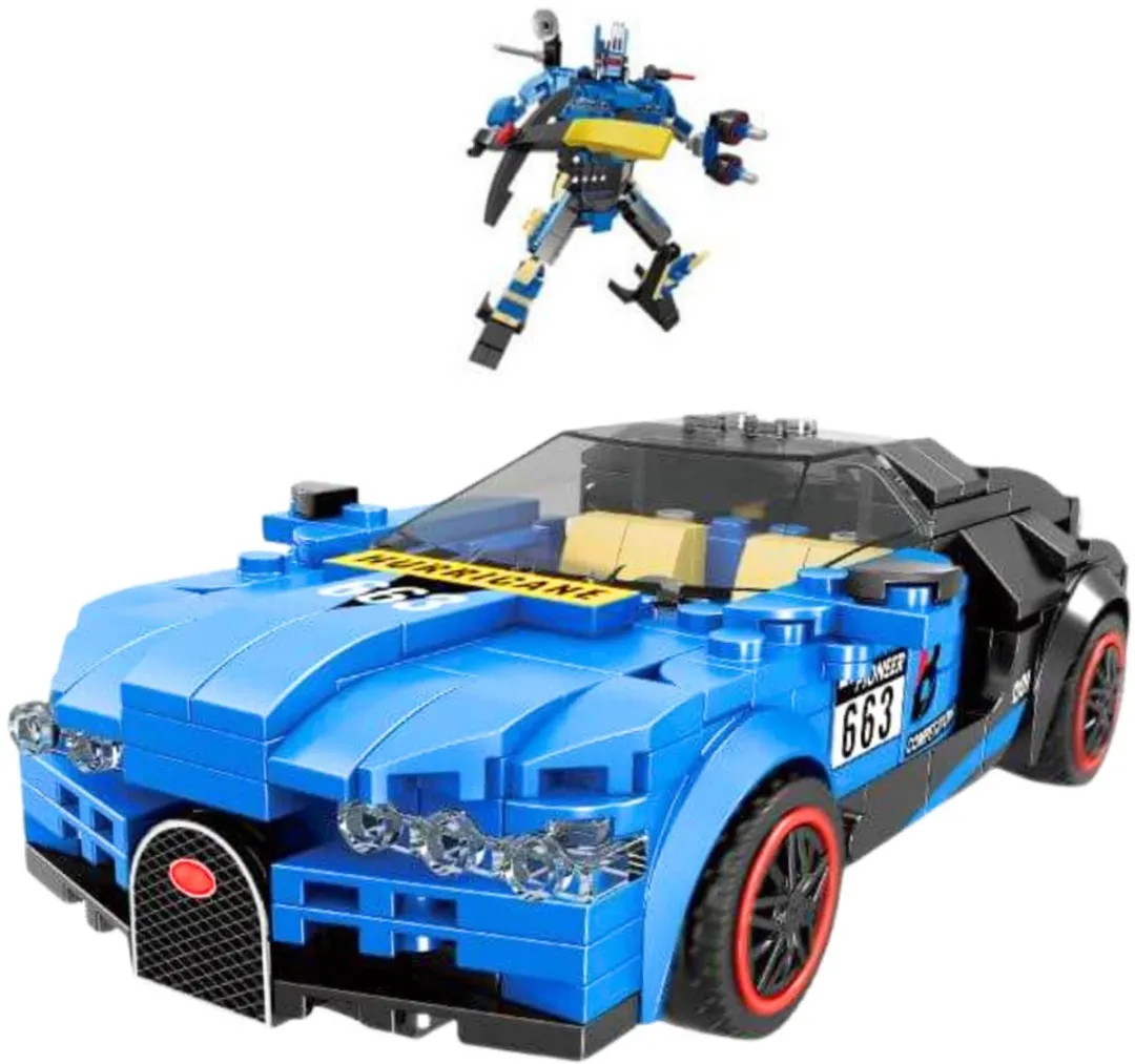 Lean Toys Bouwset Robot & Auto 328 Delen - Blauw