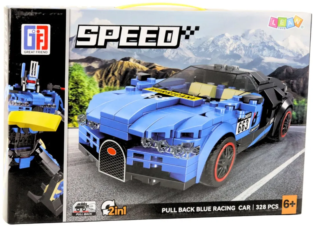 Lean Toys Bouwset Robot & Auto 328 Delen - Blauw