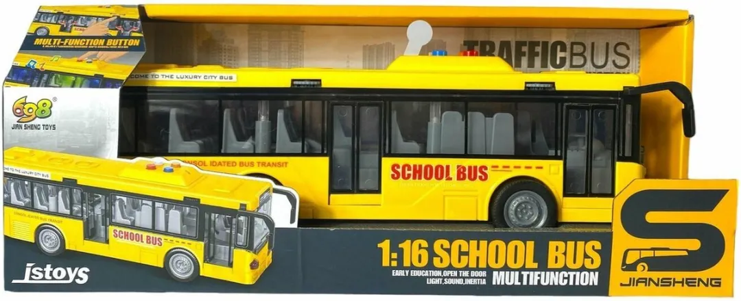698 Toys Schoolbus Geel Licht & Geluid 28.5cm - 3x AAA