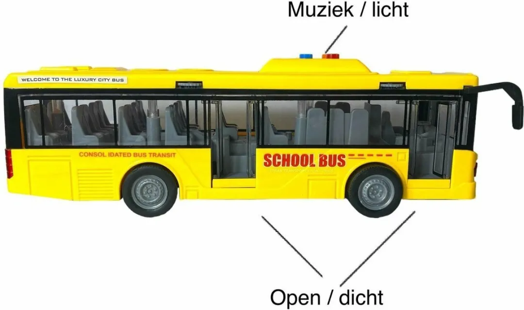 698 Toys Schoolbus Geel Licht & Geluid 28.5cm - 3x AAA