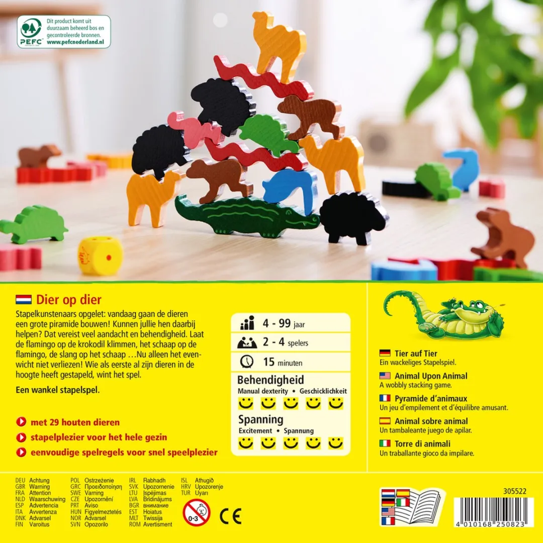 Haba Dier op Dier Wankele Stapelspel - 305521
