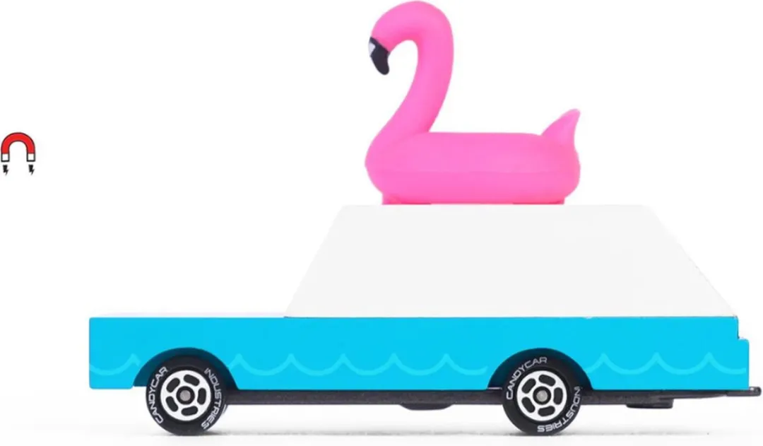 Candylab Candycar Flamingo Wagon W228 - Houten Magneetauto - 3+