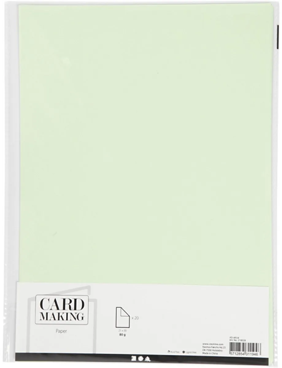 Creativ Company Creotime A4 Papier 20 Stuks - Lichtgroen