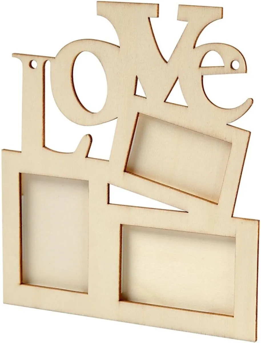 Creativ Company Houten Lijst Love 19,7x16cm - Multicolor