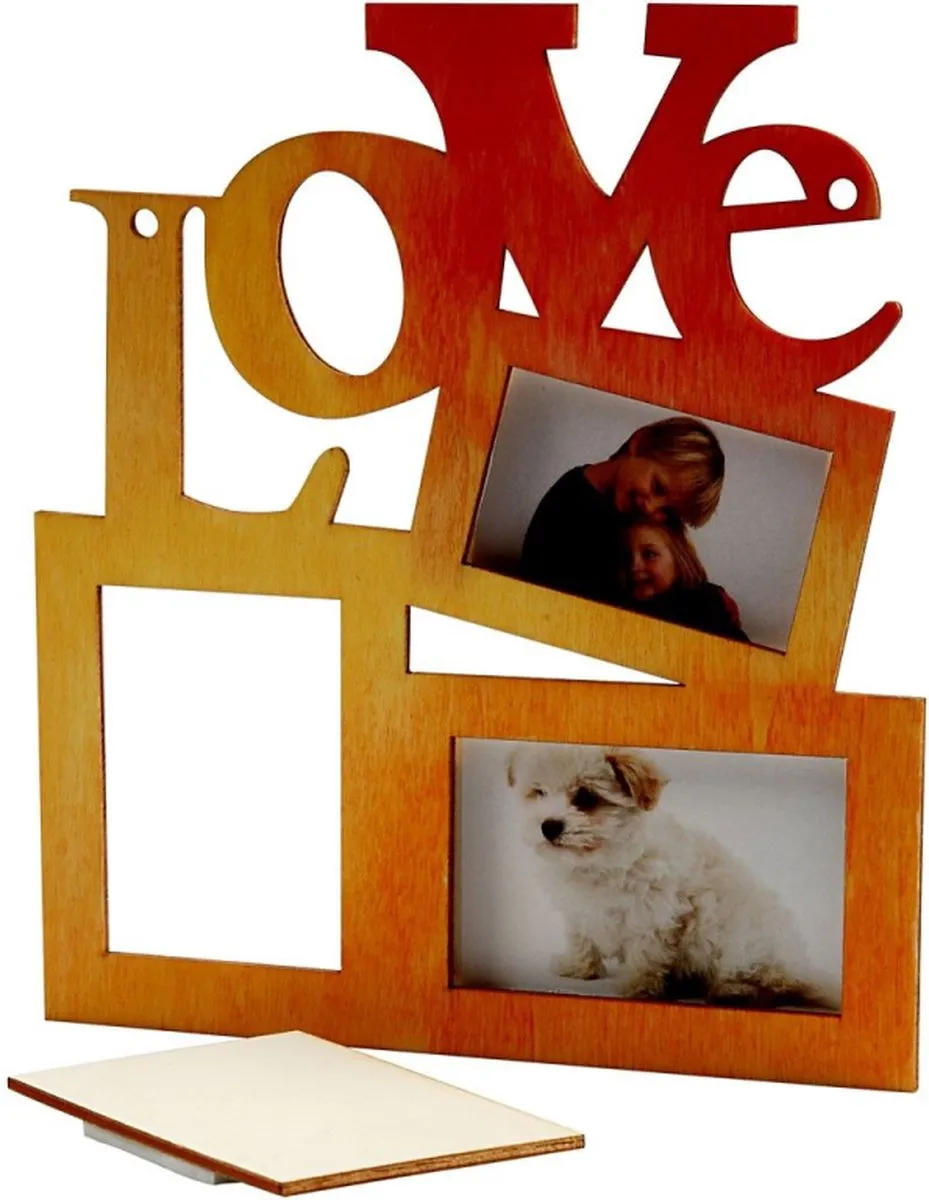 Creativ Company Houten Lijst Love 19,7x16cm - Multicolor