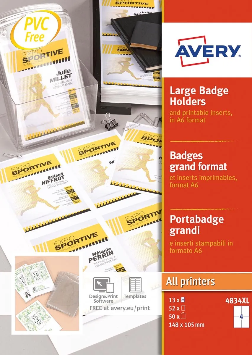 Avery A6 Badgehouder
