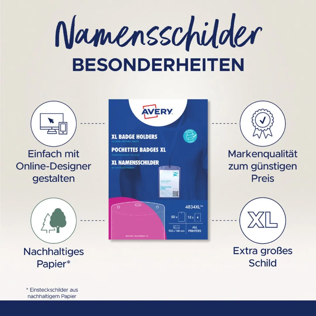 Avery A6 Badgehouder - 50 Stuks AV-4834XL