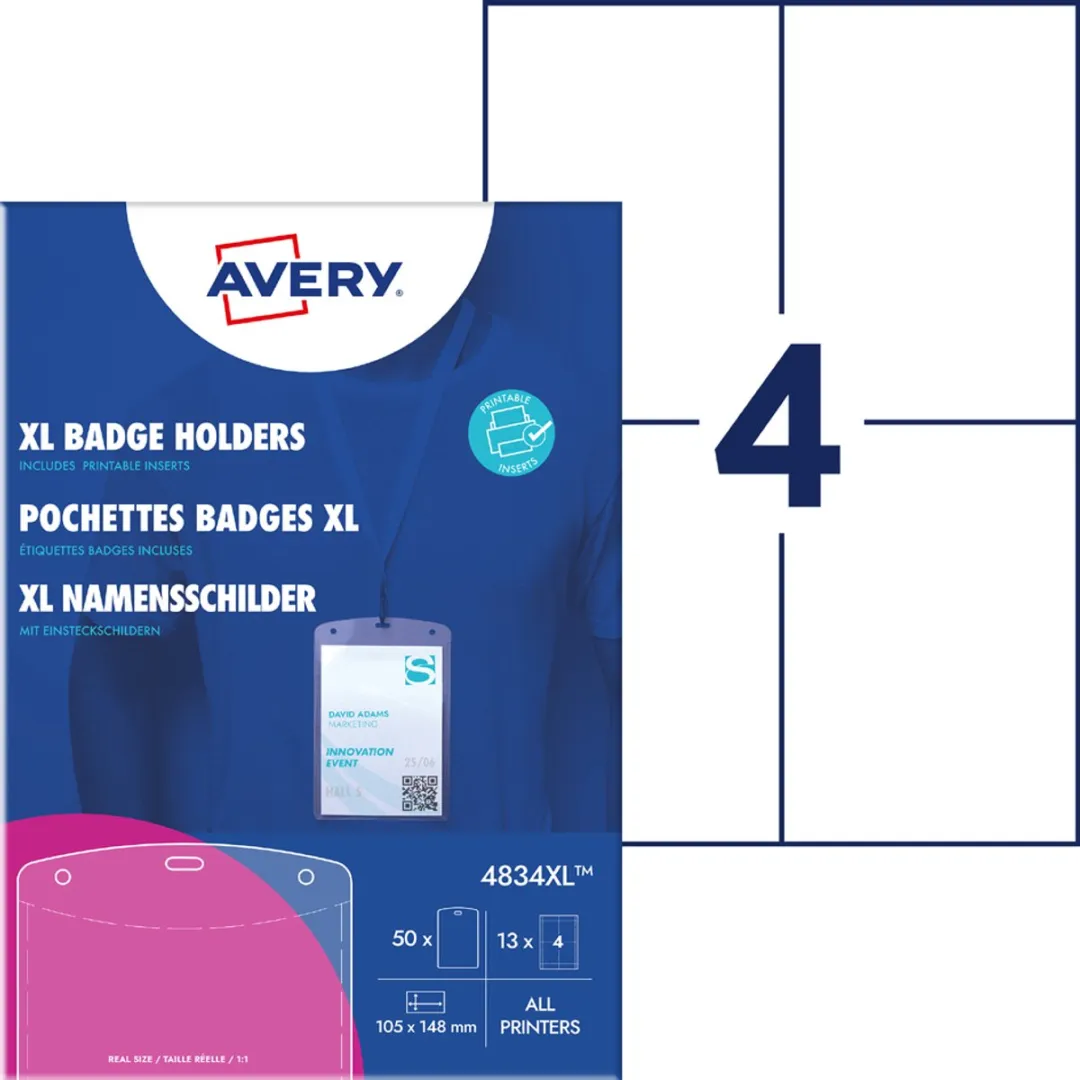 Avery A6 Badgehouder - 50 Stuks AV-4834XL
