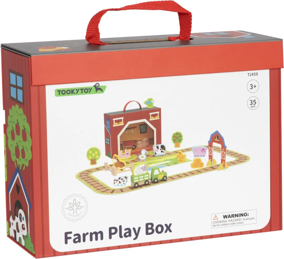 Tooky Toy Boerderij Box Montessori Speelgoed - 35 Onderdelen - Multicolor