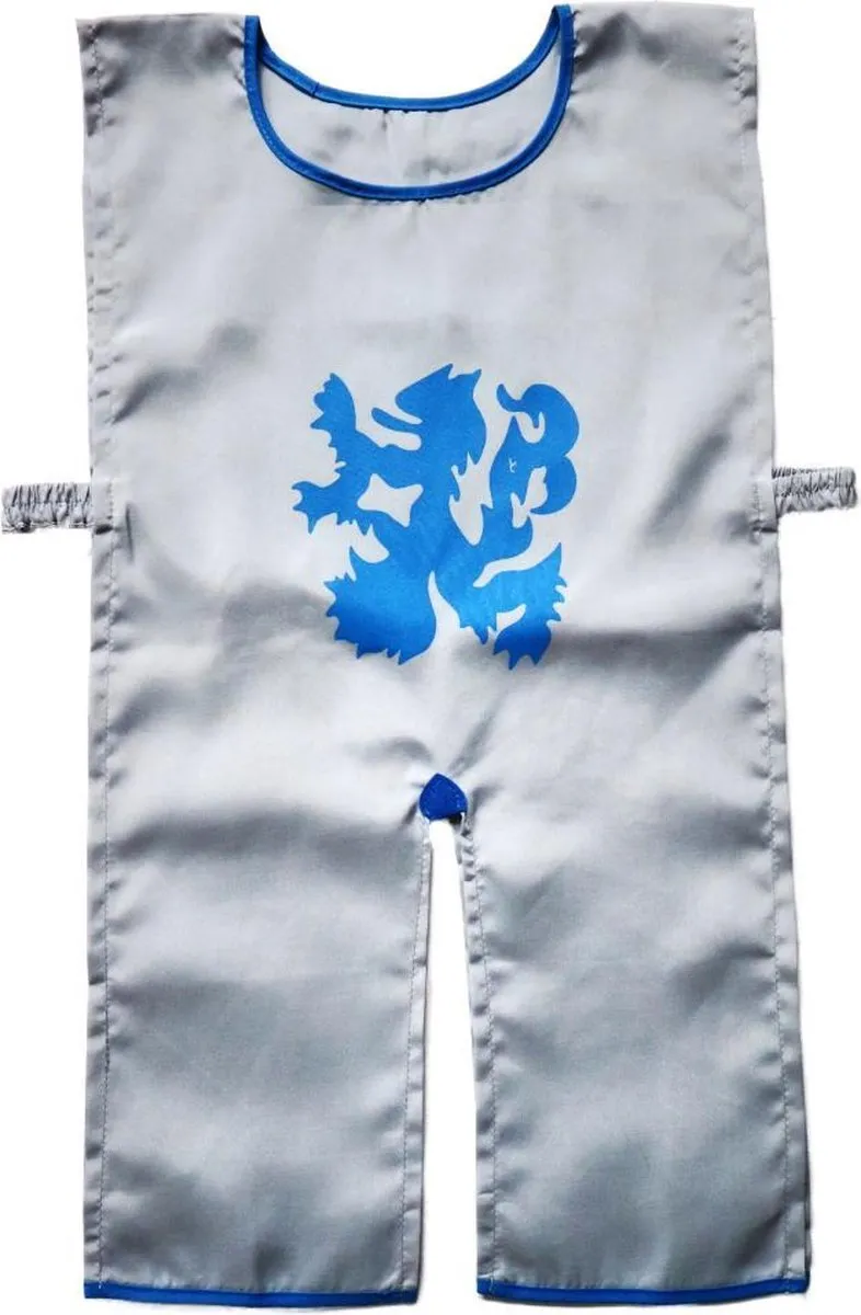 Charl's Toys Riddertuniek Zilvergrijs met Blauwe Leeuw