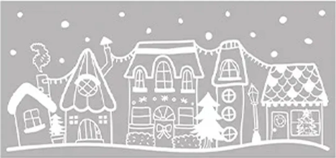Anna's Collection Kerst Raamstickers Huisjes - 23x49cm - Multi
