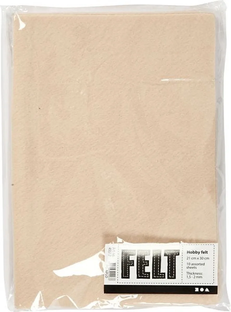 Creativ Company Hobbyvilt A4 Multicolor - 10 Stuks