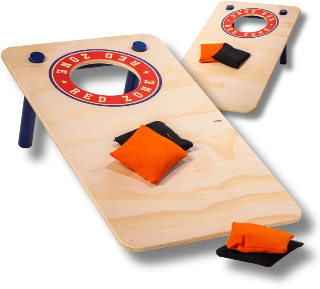 Wicked Wood Games Mini Cornhole Set Red Zone Style 60x30cm
