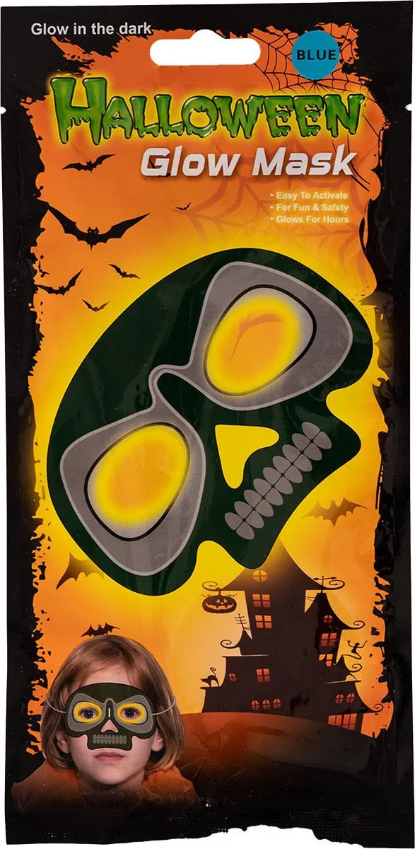 Carnival Toys Skelet Masker Lichtgevend Junior - Grijs