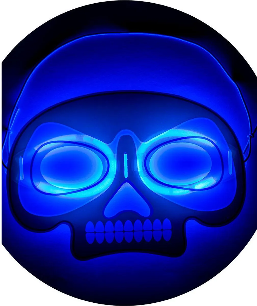 Carnival Toys Skelet Masker Lichtgevend Junior - Grijs