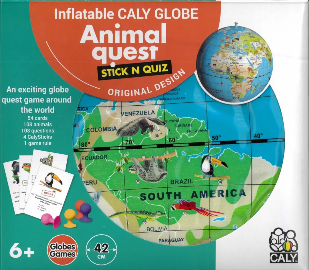 Spel Caly Toys CALY.SNQ.ENG educatief speelgoed English met opblaasbare wereldbol