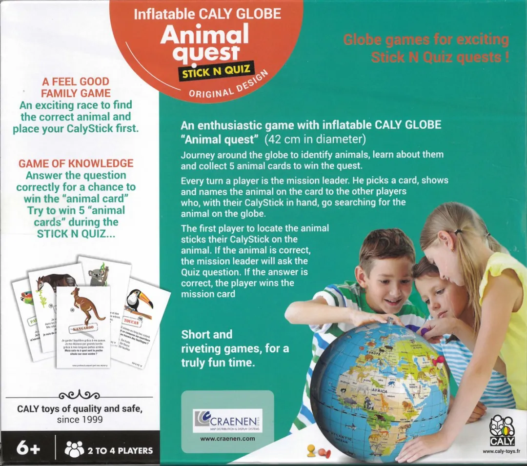 Spel Caly Toys CALY.SNQ.ENG educatief speelgoed English met opblaasbare wereldbol