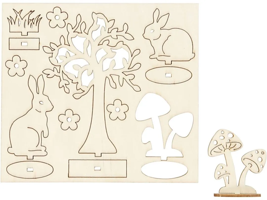 Creativ Company 3D Figuren Konijn - 15,5x17cm Blank