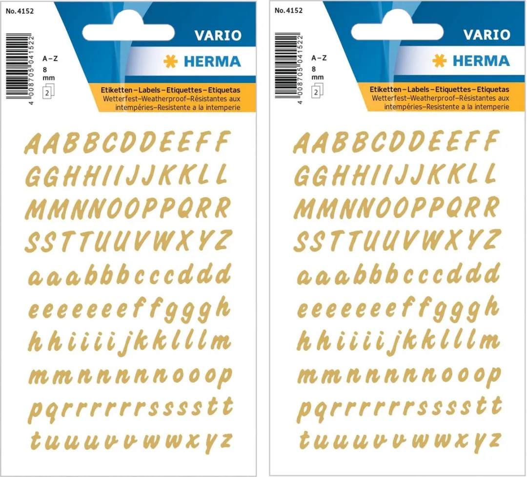 Herma Alfabet Stickers Goud 660 Stuks - 8mm
