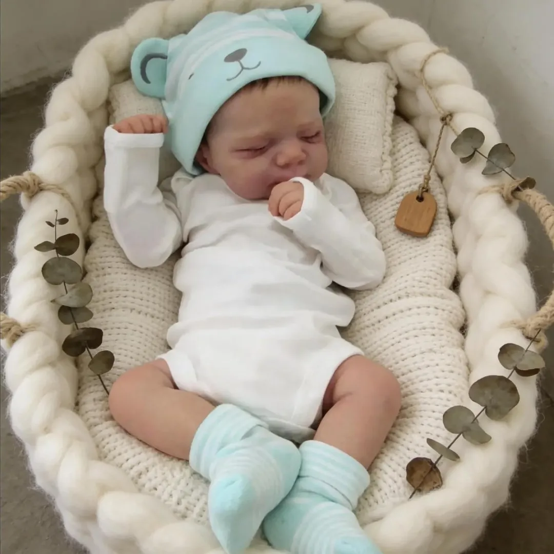 ECTEATOY Reborn Baby Pop Meisje 45cm - Lichtblauw