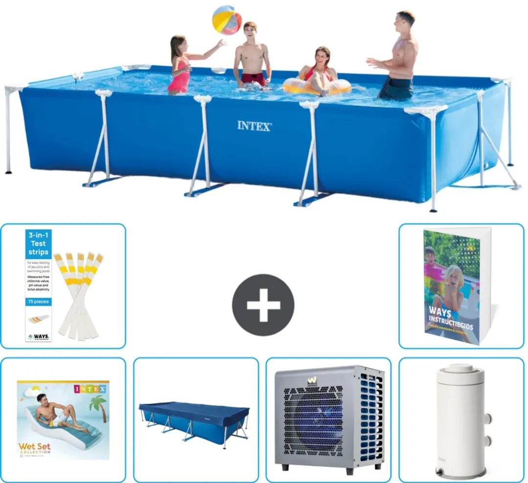 Intex Rechthoekig Frame Zwembad 450x220cm Blauw
