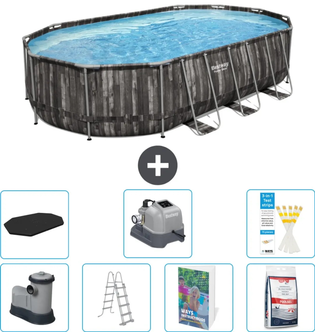 Bestway Ovaal Power Steel Zwembad 610x366x122cm