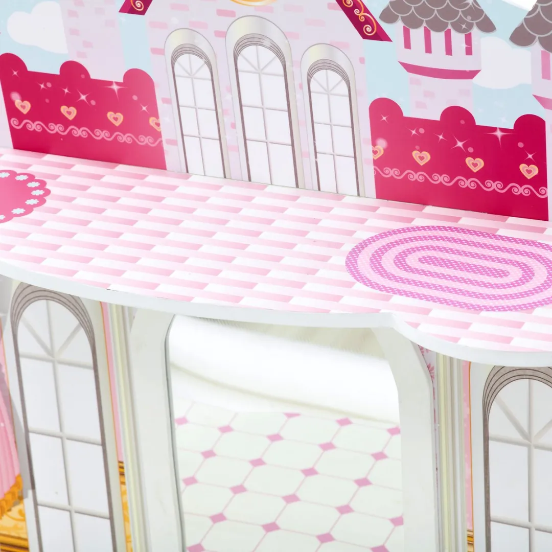 Teamson Kids Houten Kaptafel Dromenland Kasteel - Wit/Roze