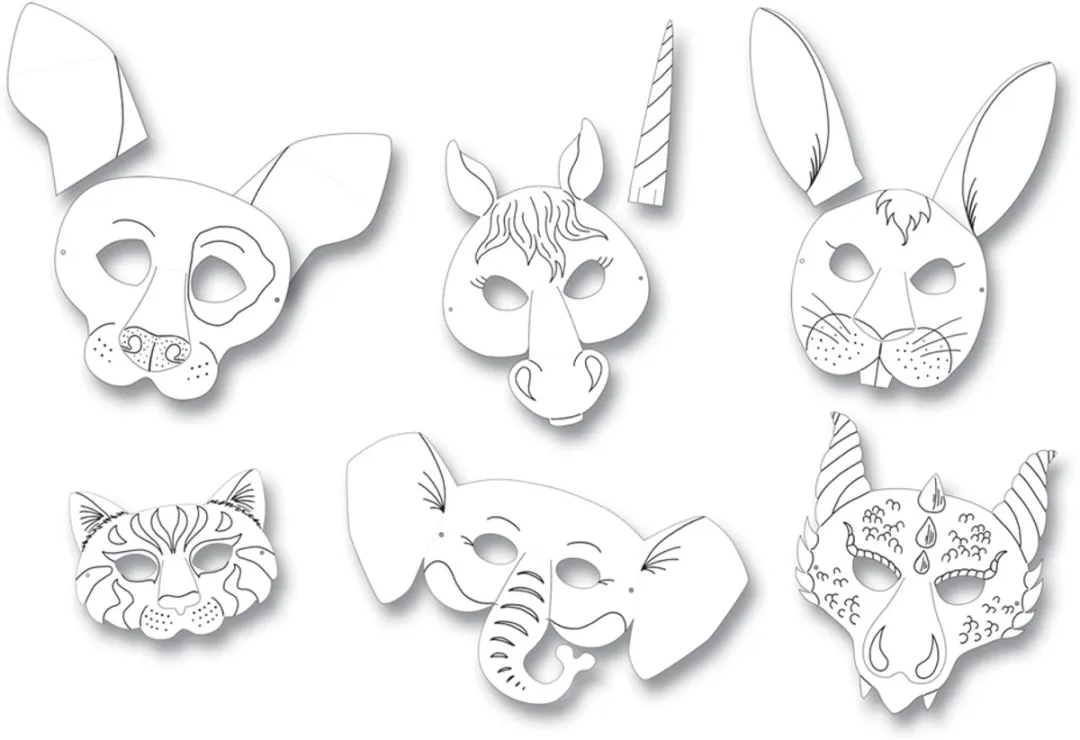 Folia Kindermaskers Wit - Ø1cm