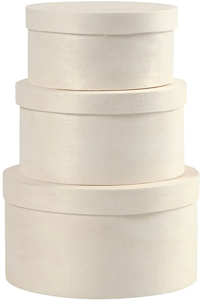 Creativ Company Creotime Ronde Fineerdoos - 3 Stuks - Populier