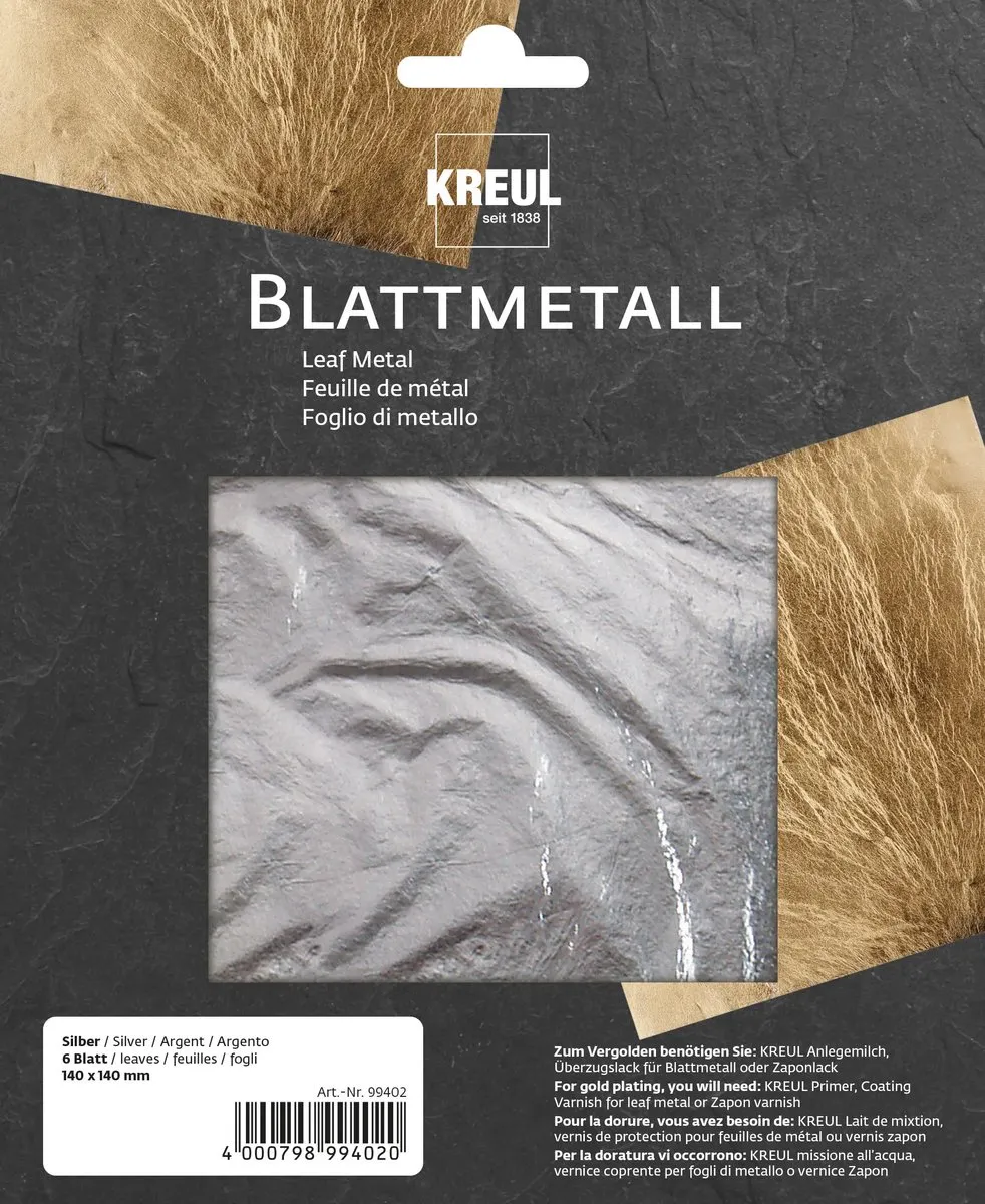 Kreul Zilver Metaalfolie 6 Vellen 14x14cm