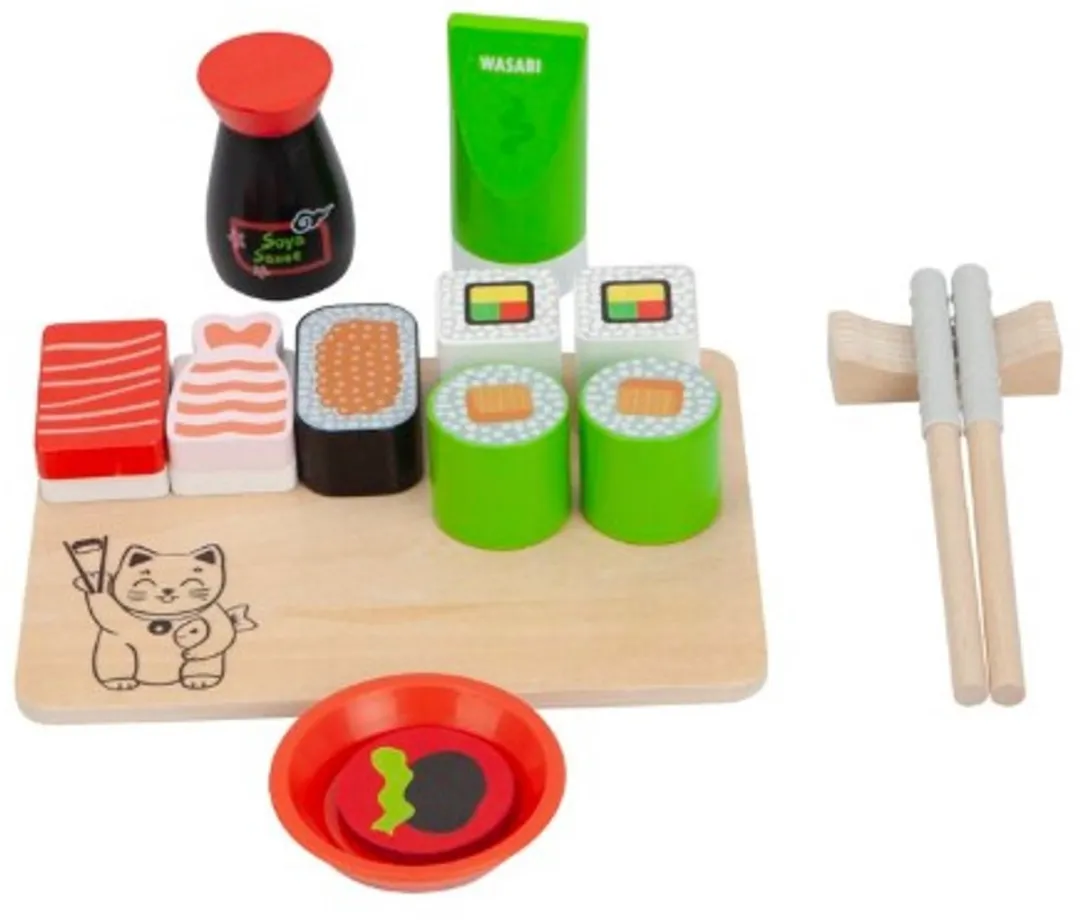 Playing Kids Houten Sushiset 15-delig - Multicolor