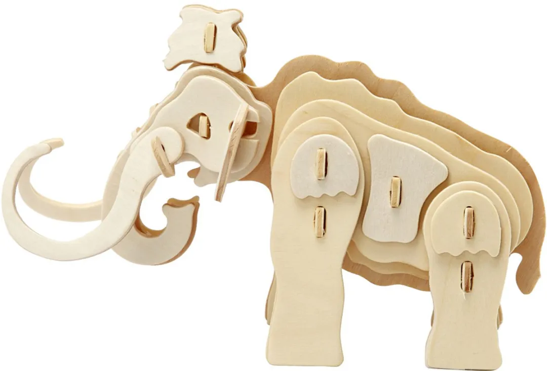 Creativ Company Triplex 3D Puzzel Mammoet 19x8,5x11cm - Wood