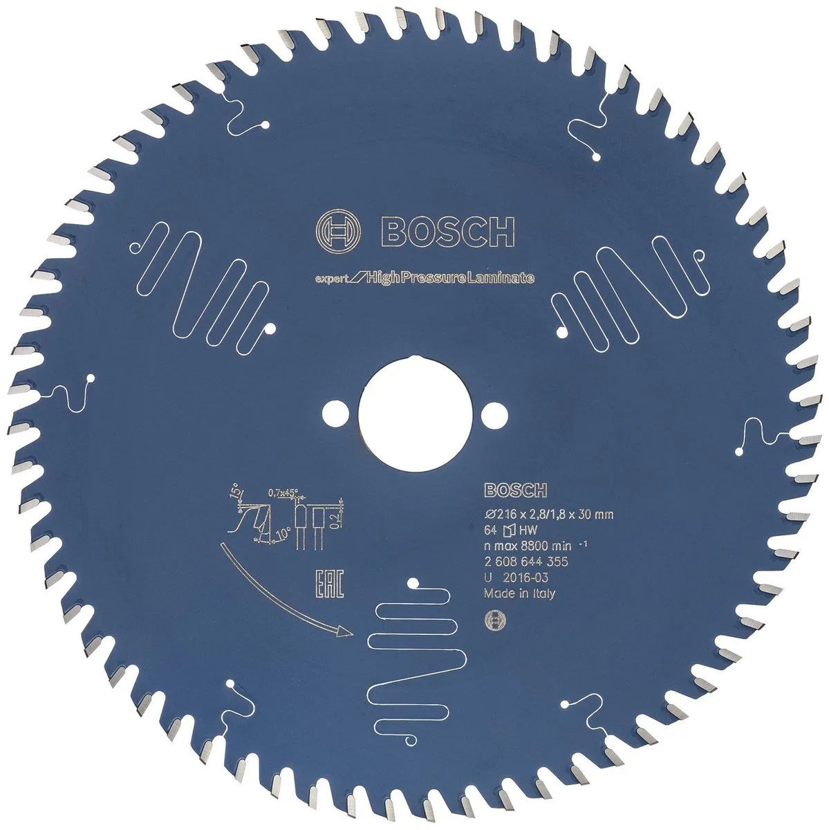 Bosch Professional Cirkelzaagblad Expert for High Pressure Laminate 2 250mm - 80 Tanden