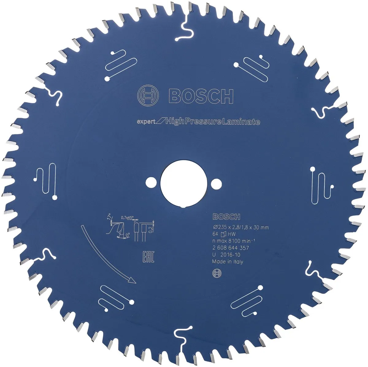 Bosch Professional Cirkelzaagblad Expert for High Pressure Laminate 2 250mm - 80 Tanden - afbeelding 6 van 6