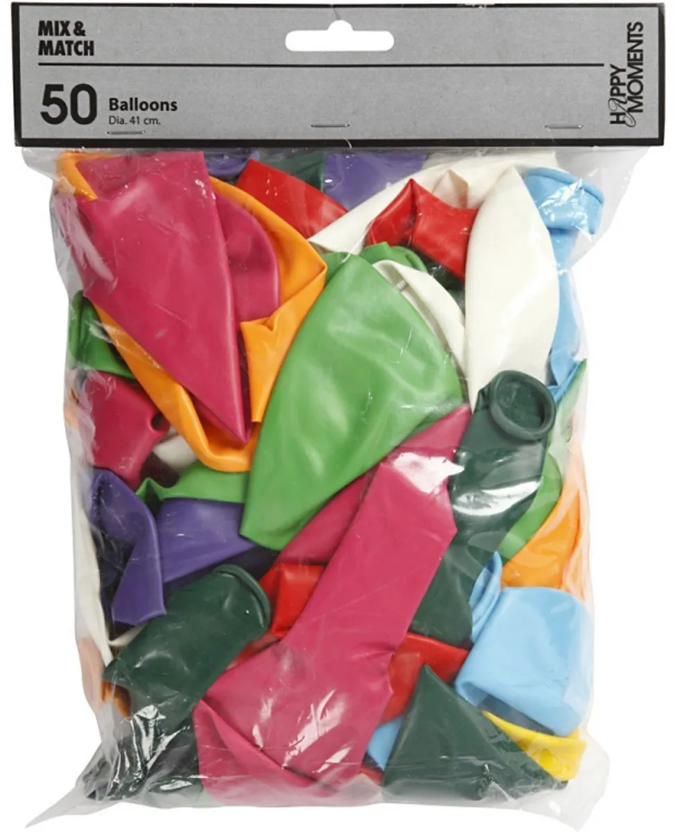 Creativ Company Ballonnen XL 41cm - Multicolor - 50 Stuks